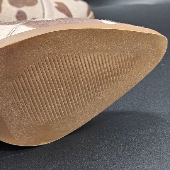 Woman's comfort country western cow print almond toe sling back block heel ankle - Picture 9 of 10